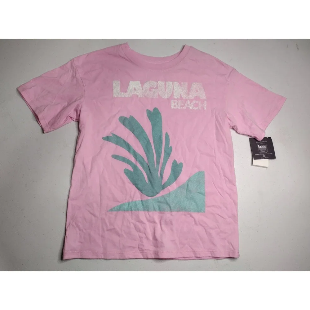 Grayson Threads‎ Kids Pink Laguna Beach Graphic T Shirt Size Medium 8